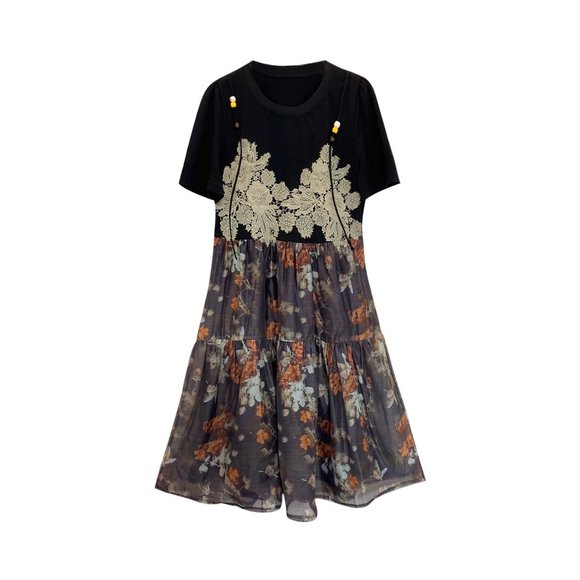 Black Floral Dress - Picture 1 of 1